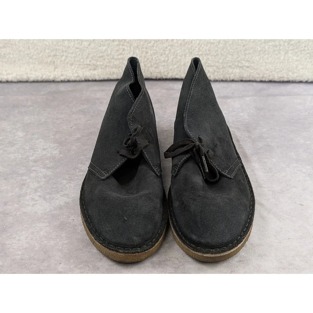 J.crew Mens Black Suede Chukka Desert Boots Rubber Sole Lace Up Size 7.5